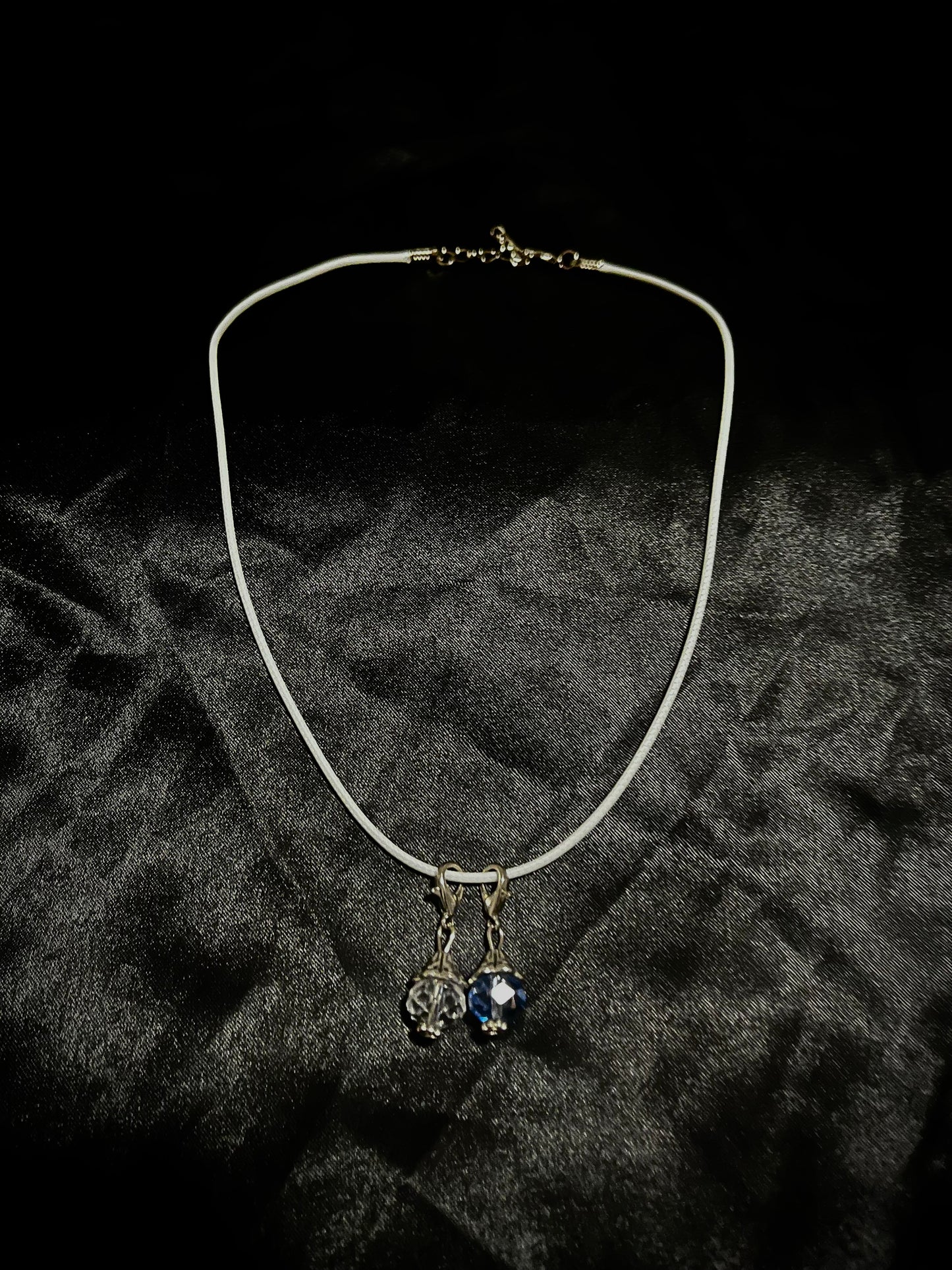 Crystal Necklace White N Blue