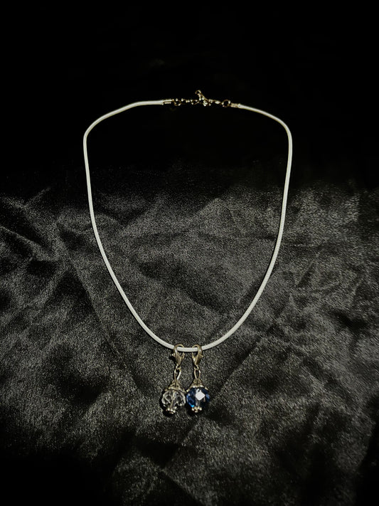 Crystal Necklace White N Blue
