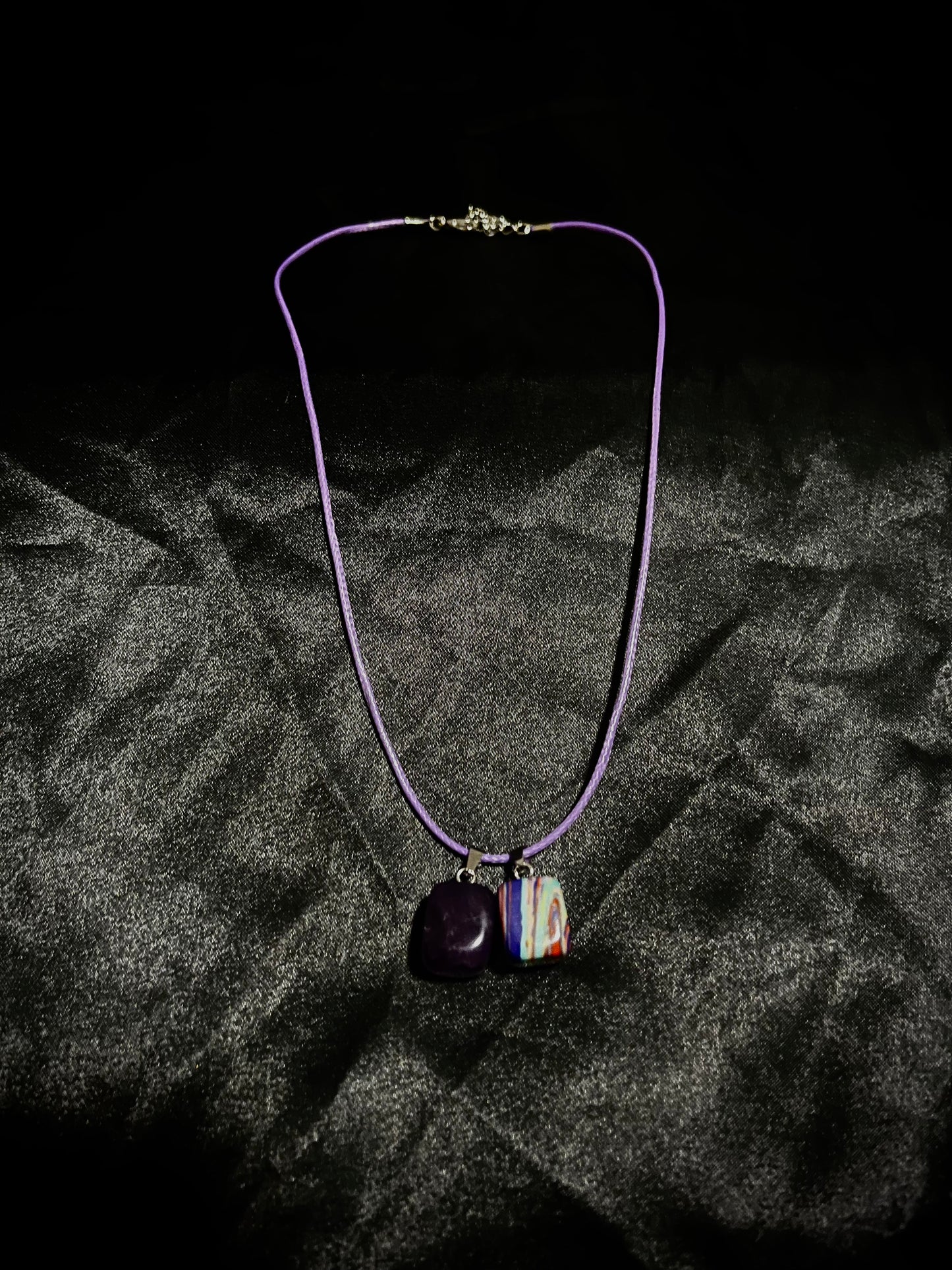 Cube Necklace Purple N White