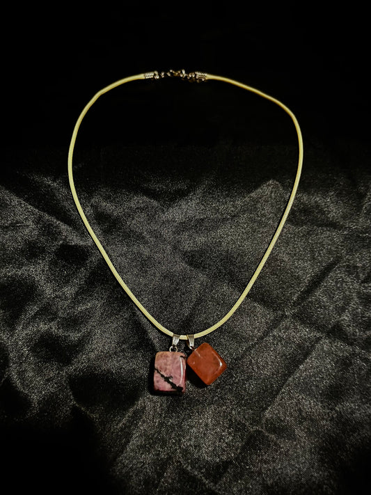 Cube Necklace Yellow N Pink