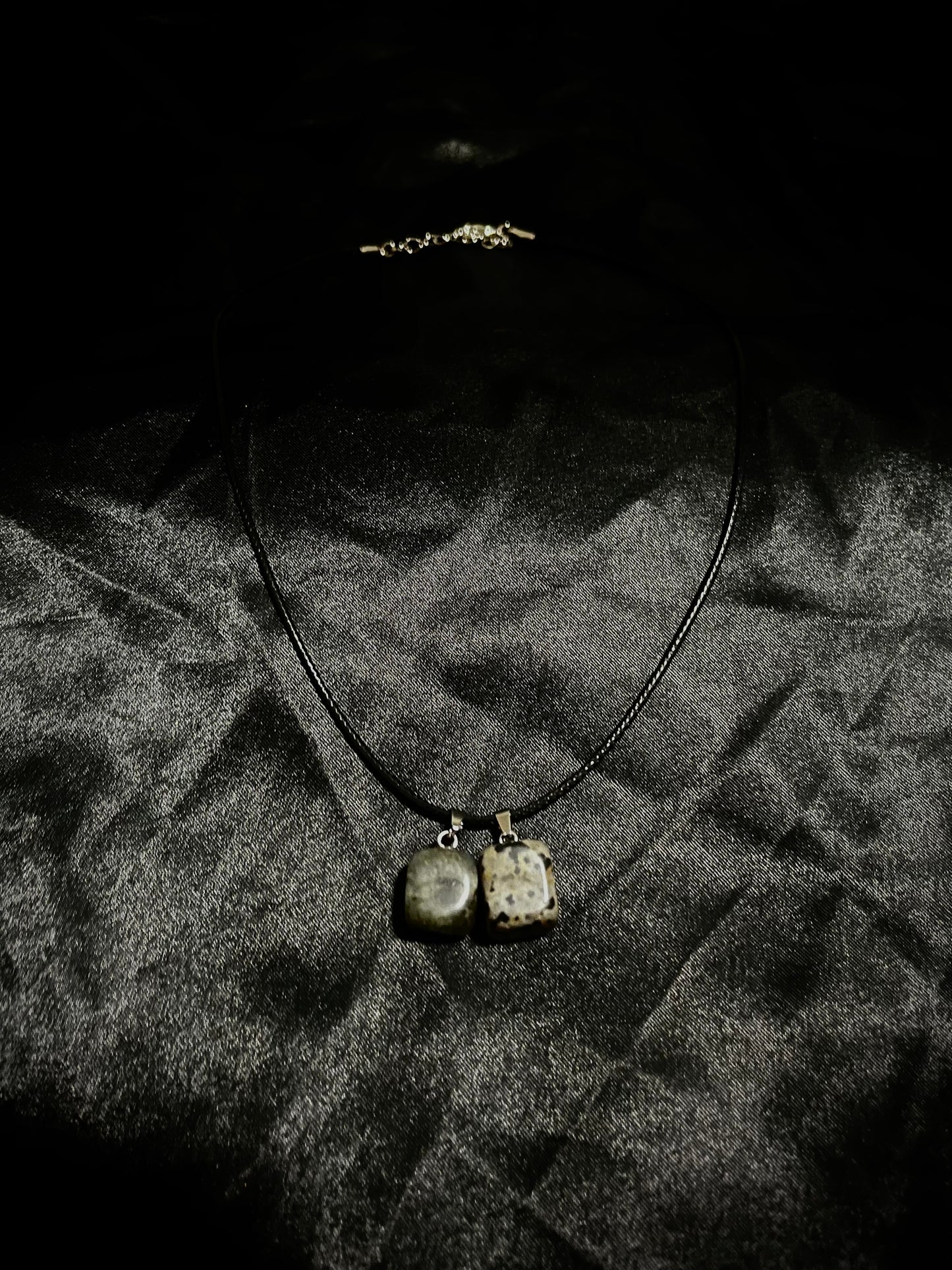 Cube Necklace Black N Dark Green