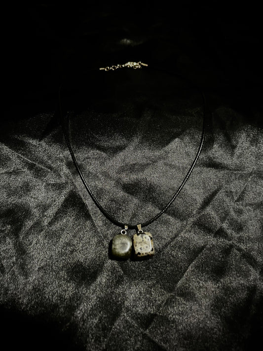 Cube Necklace Black N Dark Green