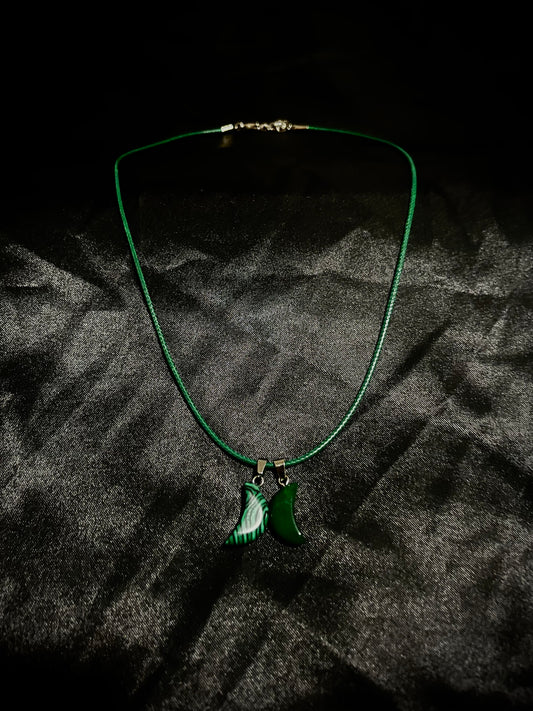 Moon Necklace Green N Dark Green