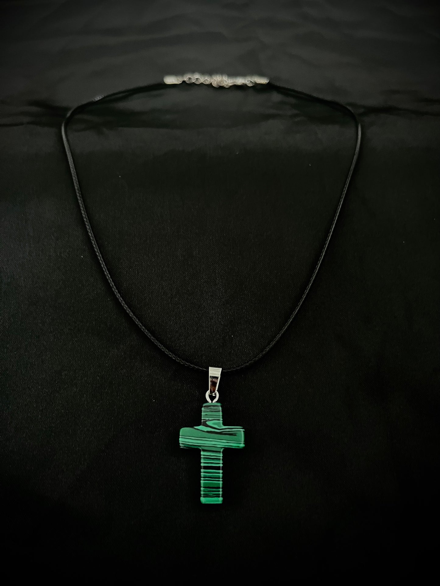 Cross Necklace Black N Green