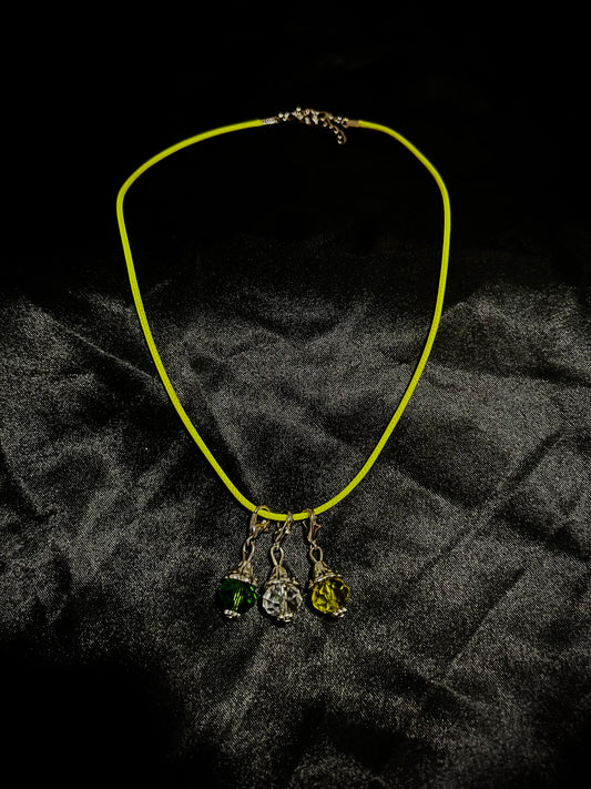 Crystal Necklace Yellow N Green
