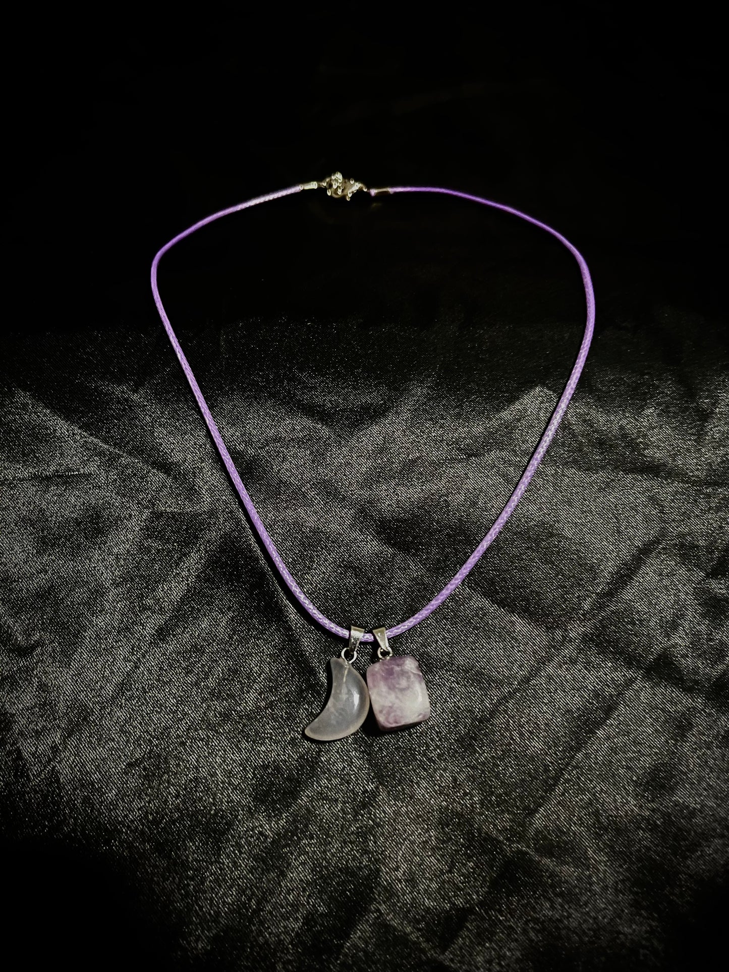 Moon Necklace Light Purple N Clear