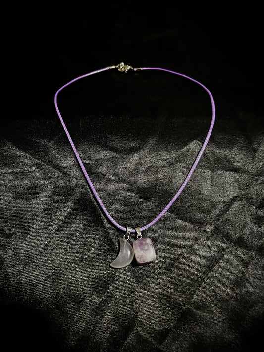 Moon Necklace Light Purple N Clear
