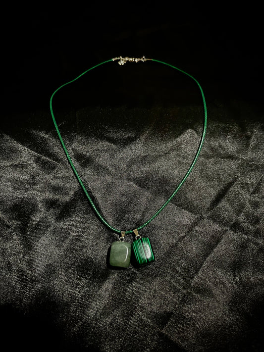 Cube Necklace Dark Green N Green
