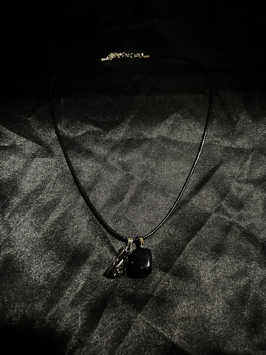 Moon Necklace Black N Black