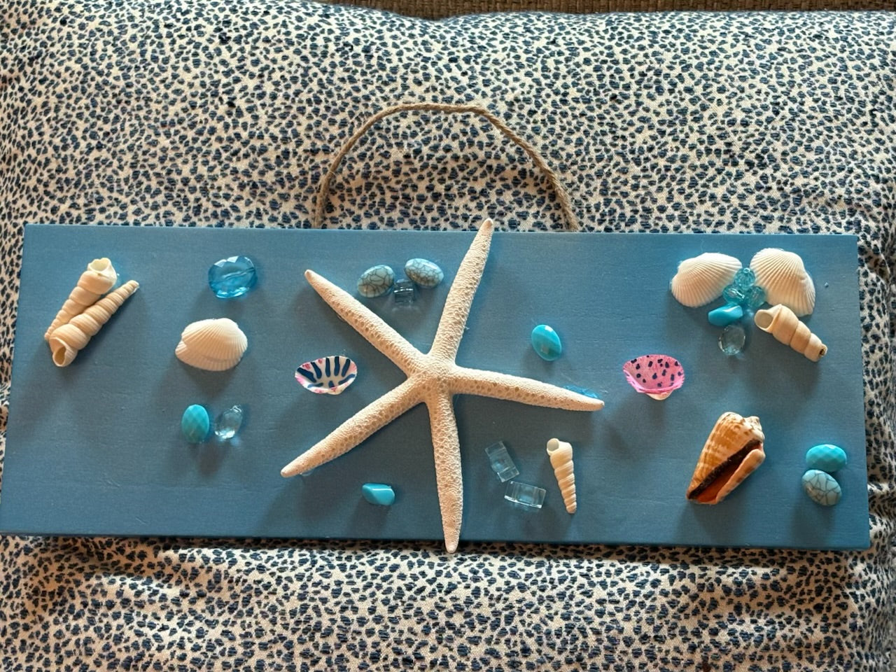 Blue StarFish Sign 16x6