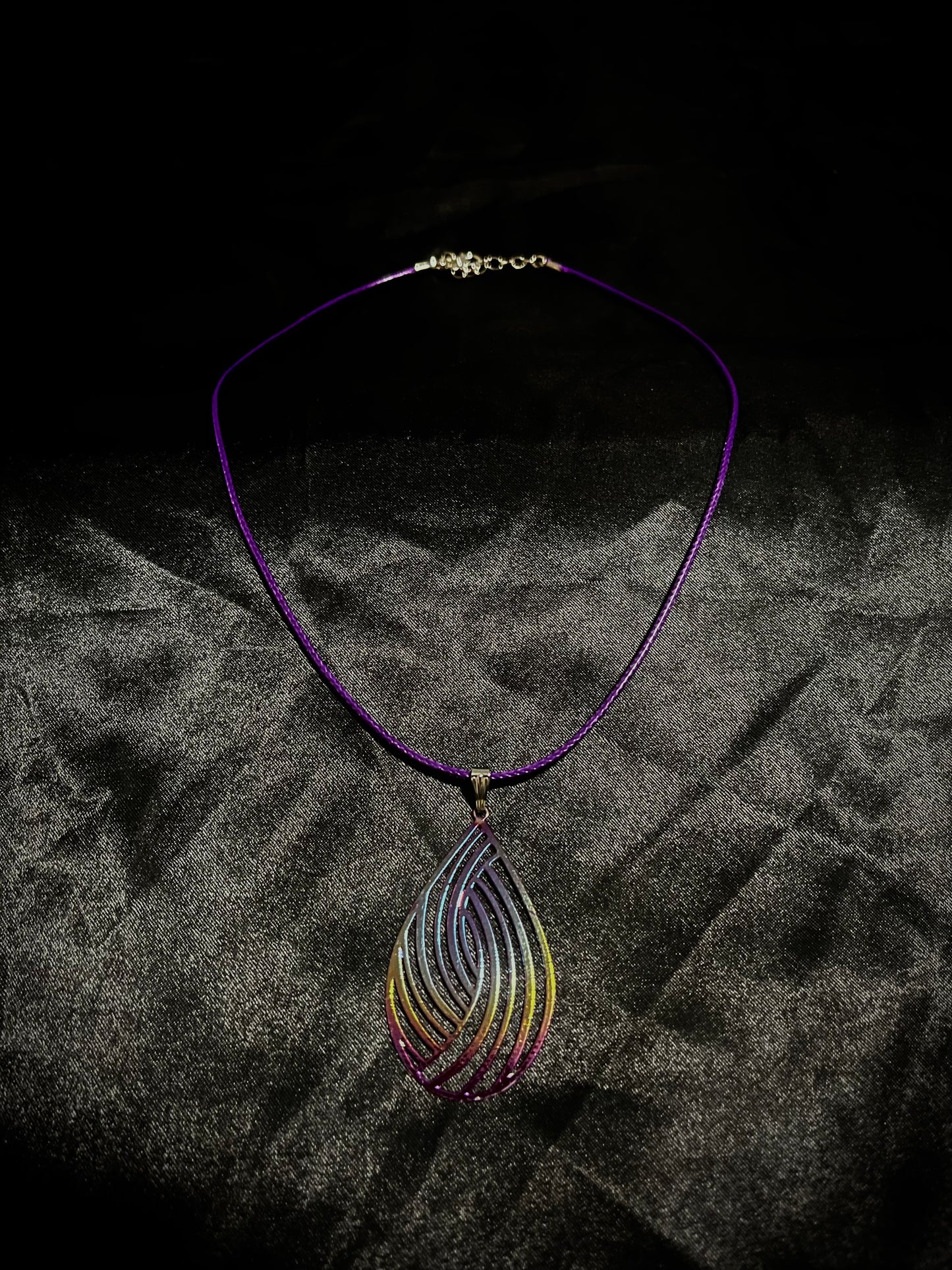 Shell Necklace Purple N Rainbow