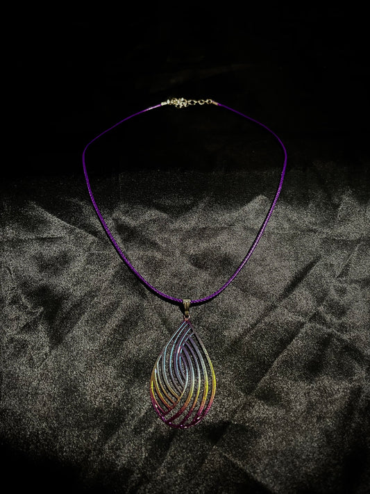 Shell Necklace Purple N Rainbow
