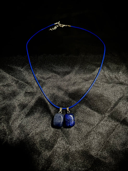 Cube Necklace Blue N Dark Blue