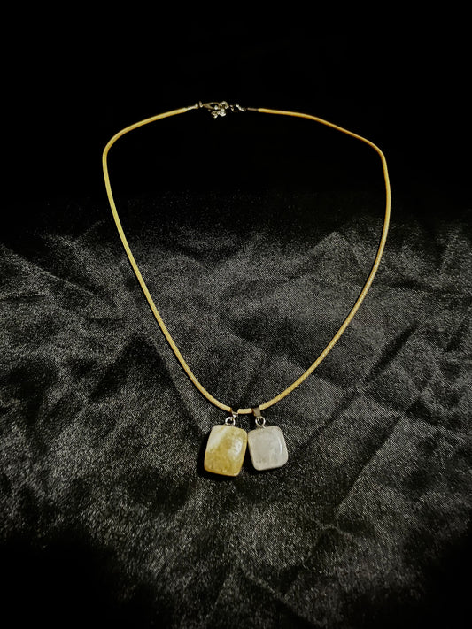 Cube Necklace Yellow N White