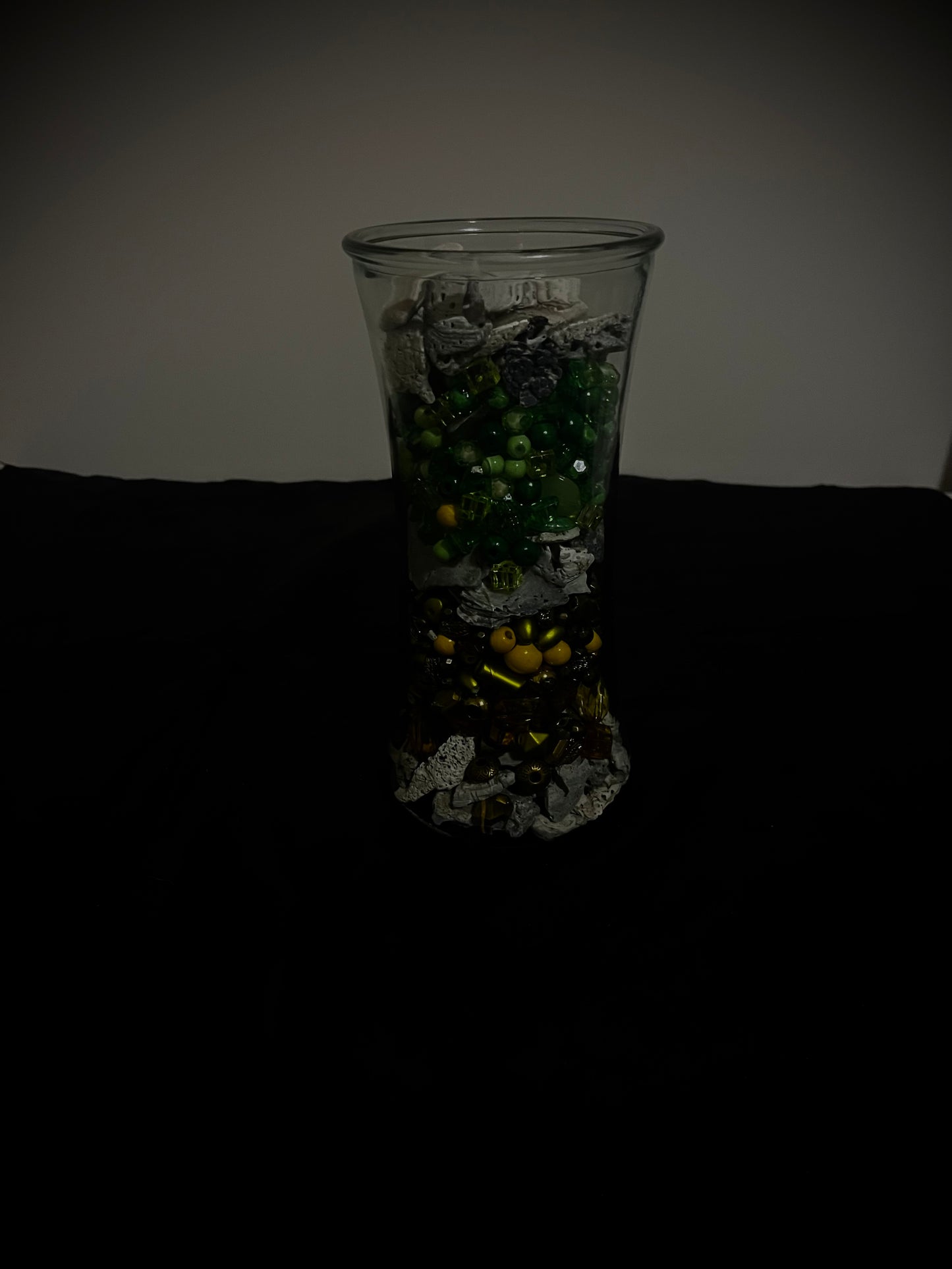 Vase Glass Green N Yellow