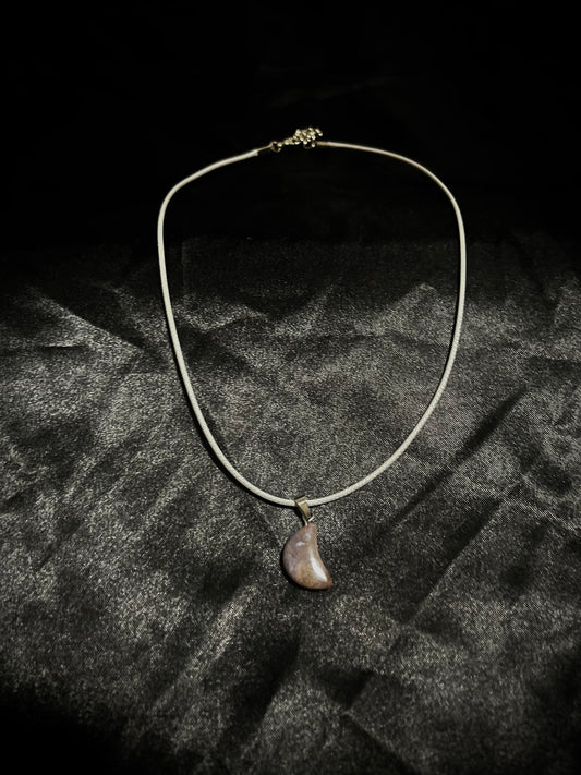 Moon Necklace White N Grey