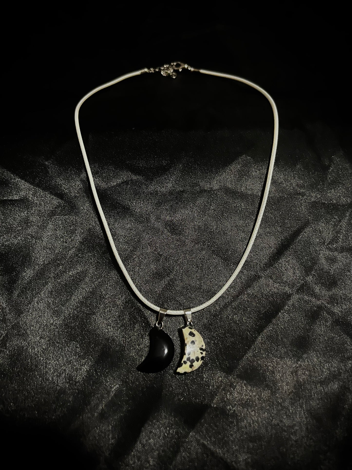 Moon Necklace White N Black