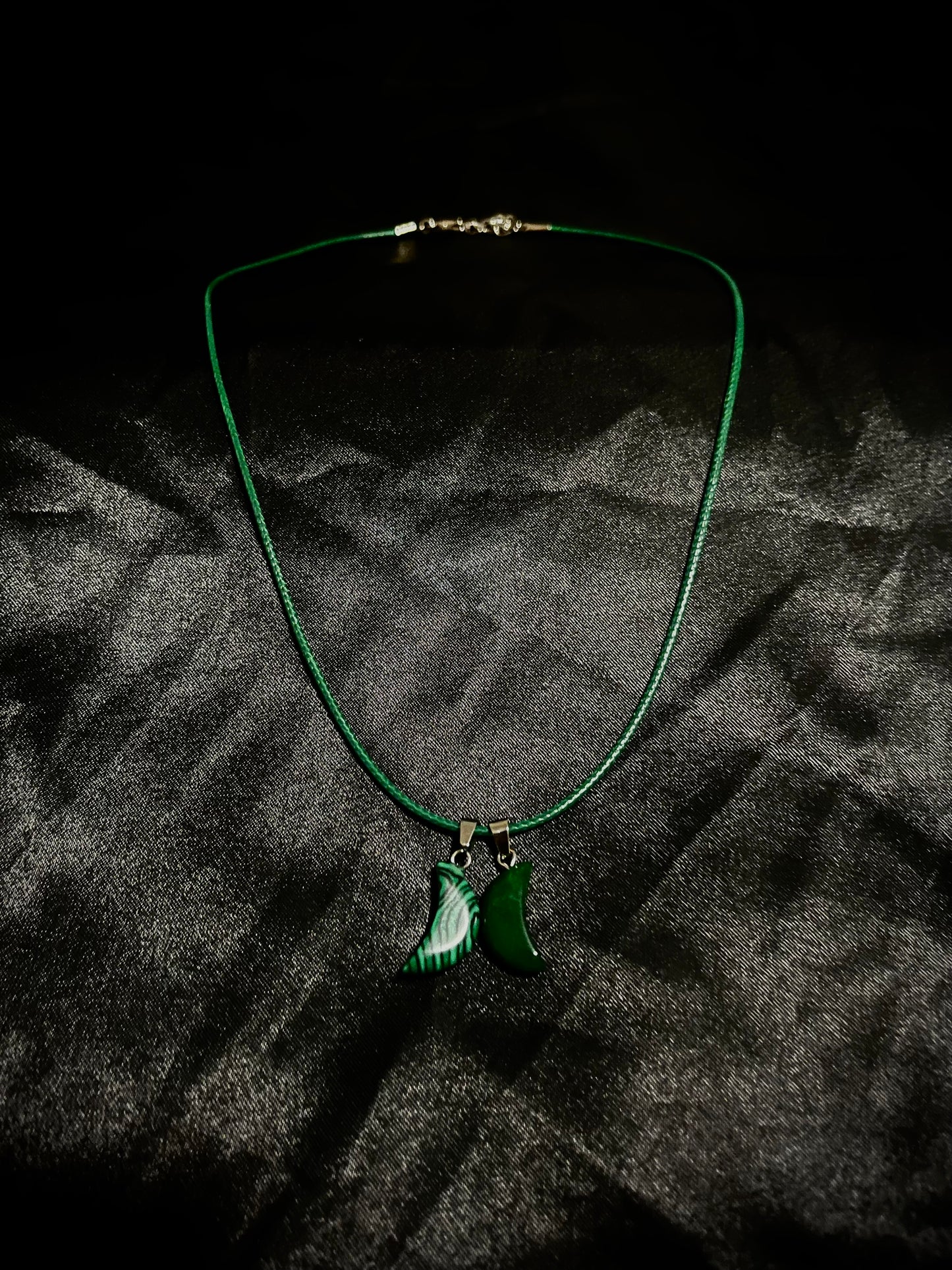 Moon Necklace Green N Dark Green