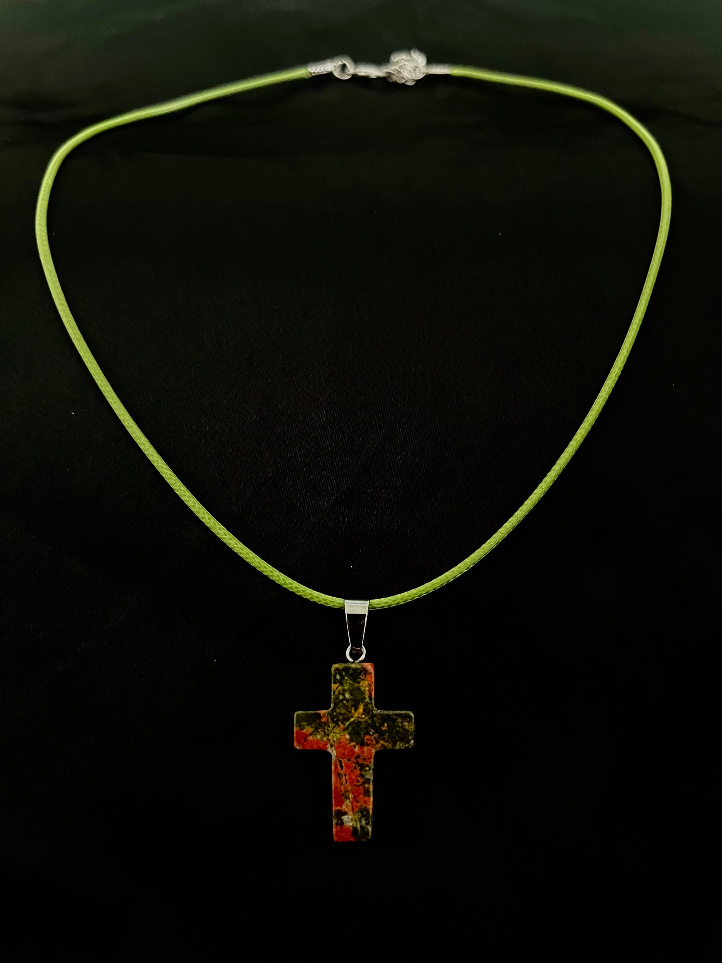 Cross Necklace Yellow N Red