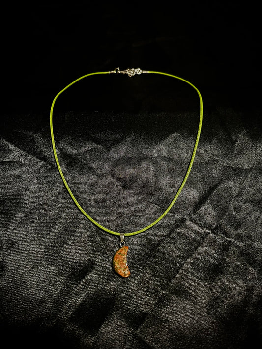 Moon Necklace Yellow N Tan