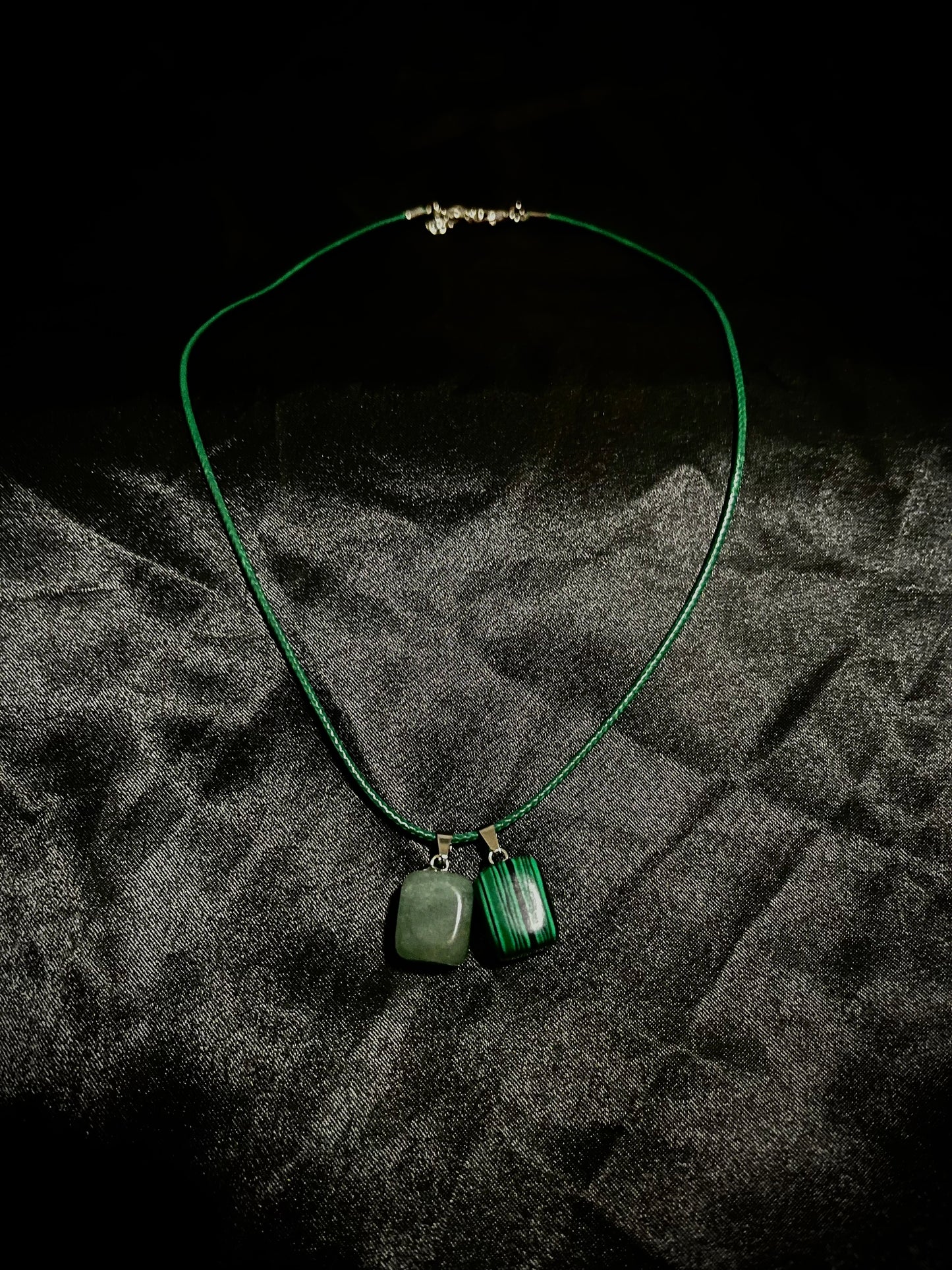 Cube Necklace Dark Green N Green