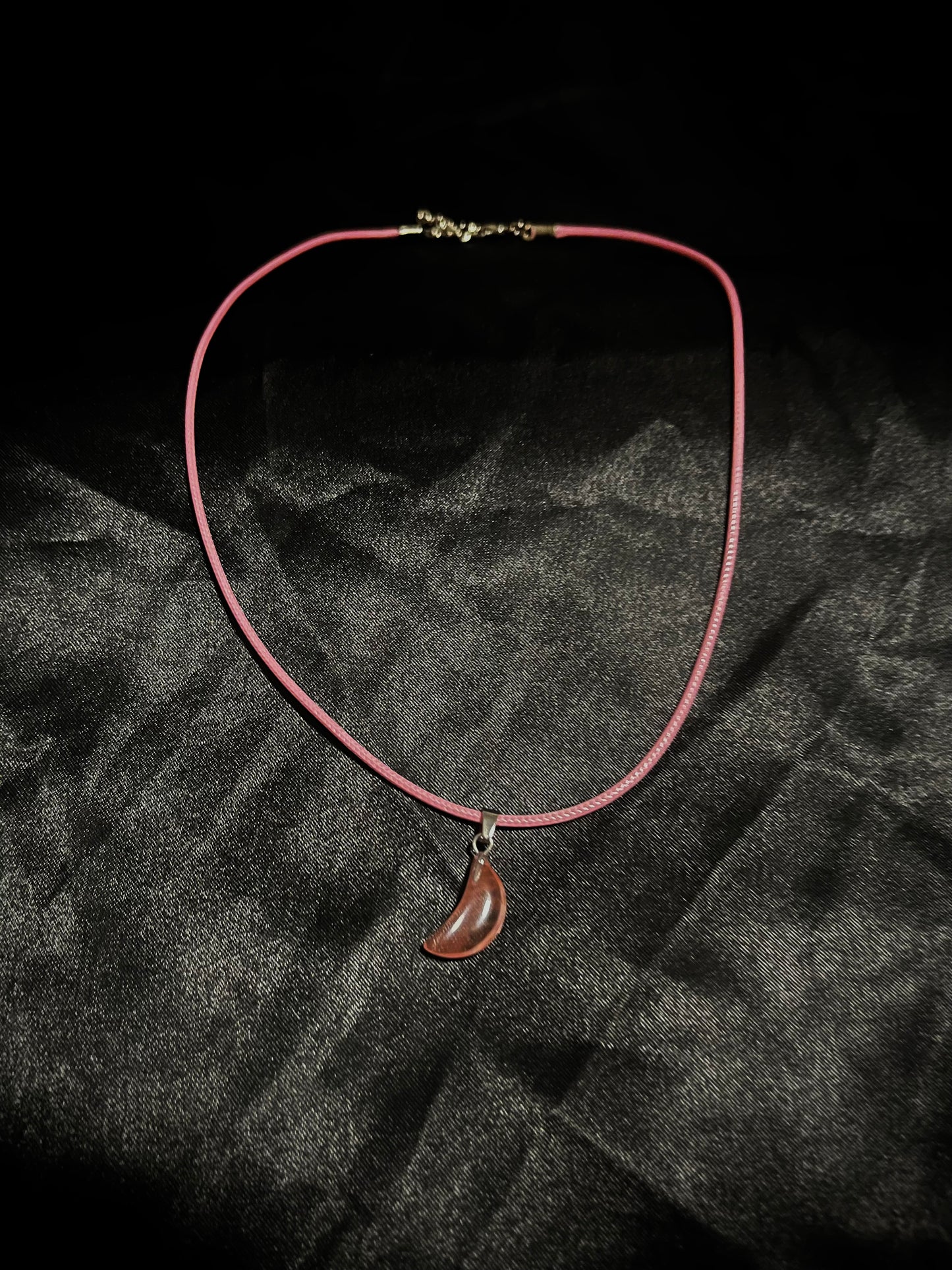 Moon Necklace Pink N Orange