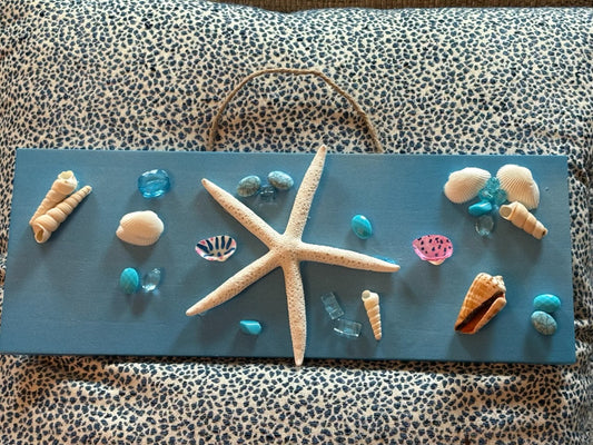 Blue StarFish Sign 16x6