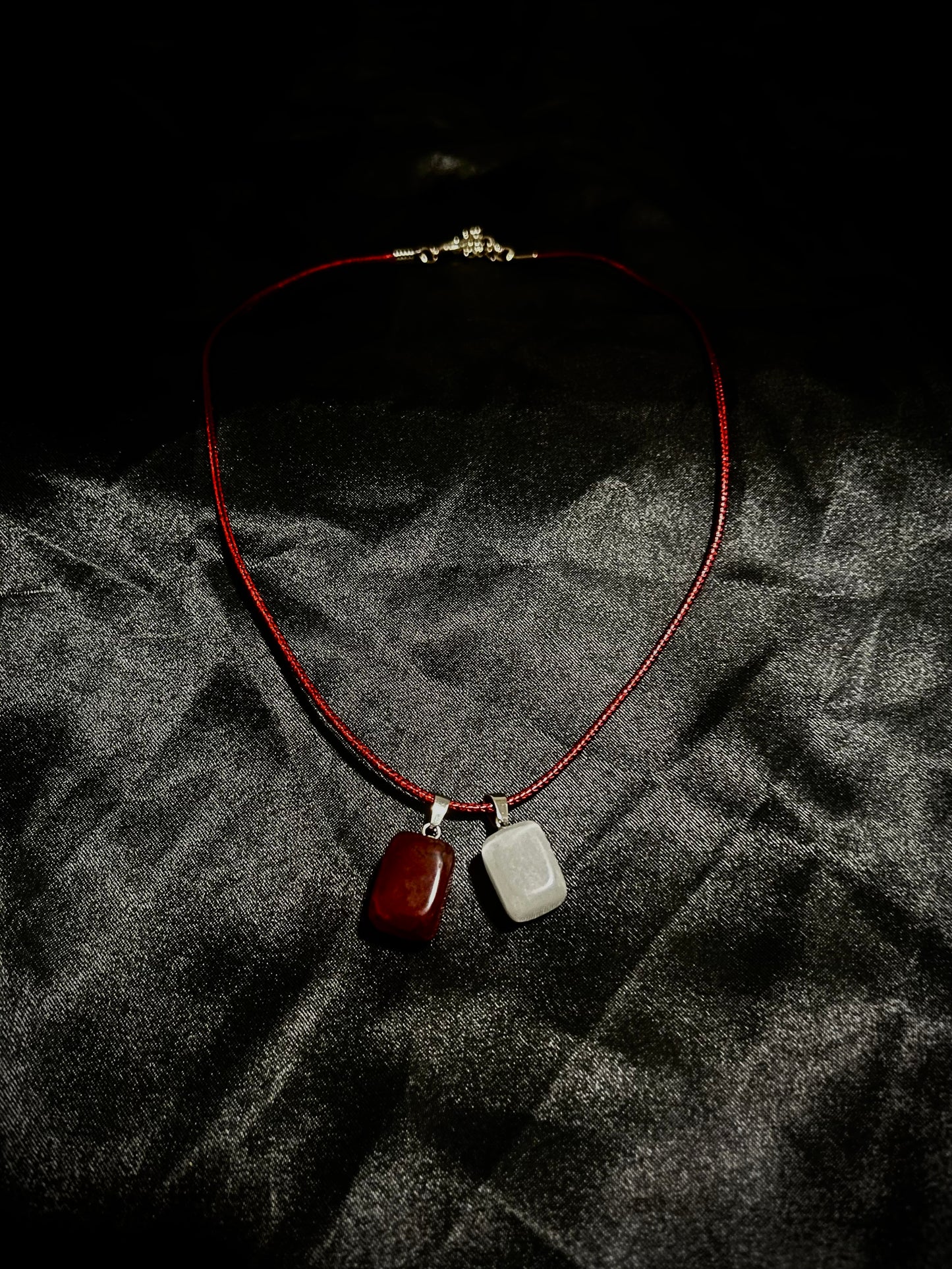 Cube Necklace Red N White