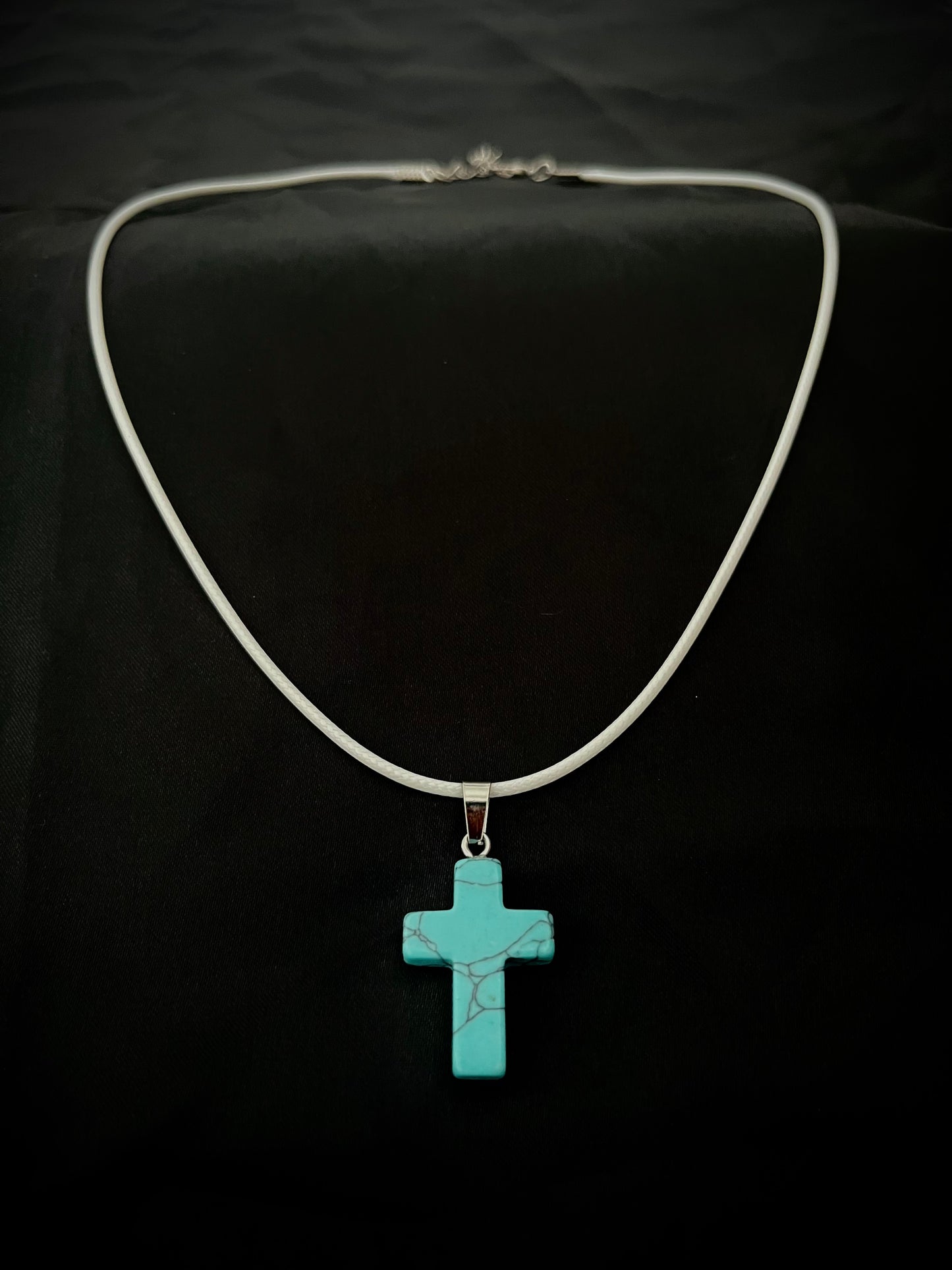 Cross Necklace White N Blue